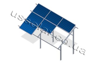 On-ground solar mounting structure 3-row